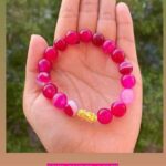 24K Gold PIYAO Pink Banded Agate
