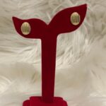 18K SAUDI GOLD OVAL EARRINGS