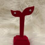 18K SAUDI GOLD EARRINGS with STONE