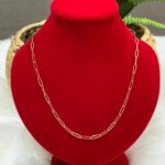 18K GOLD PAPER CLIP NECKLACE (16inches)