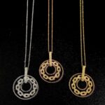14K Diamond Round Pendant