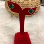 18K SAUDI GOLD INSPIRED VCA GREEN EARRING